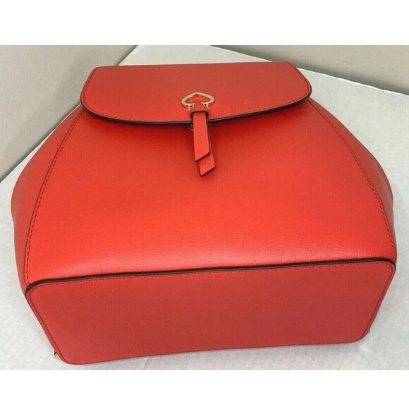 New Kate Spade Adel Medium Flap Backpack Leather Geranium (Orange Red) - Picture 7 of 7